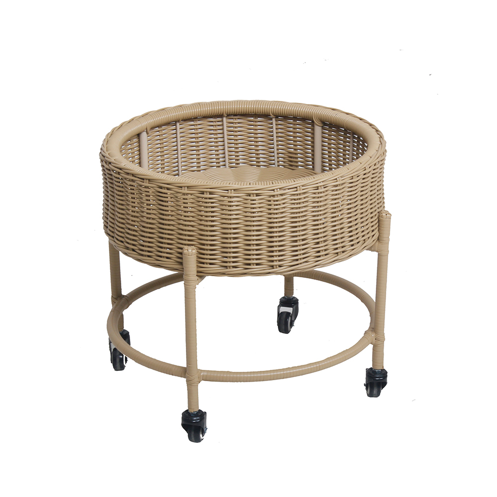 Three-legs Pulley Storage Basket with Four Universal Wheels for Living Room,Outdoor Space to Storage.