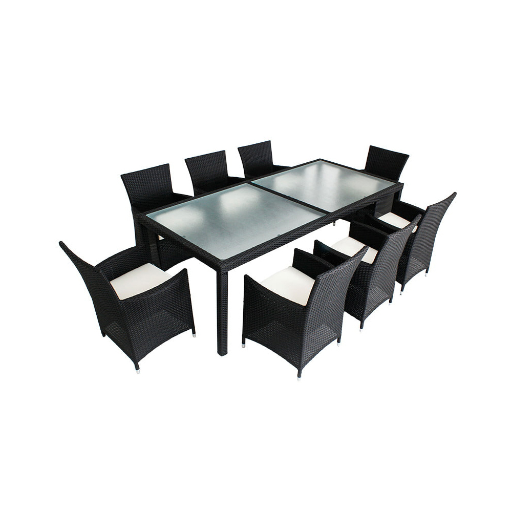 9-Piece outdoor open-air patio iron rattan chairs balcony outdoor tables and chairs