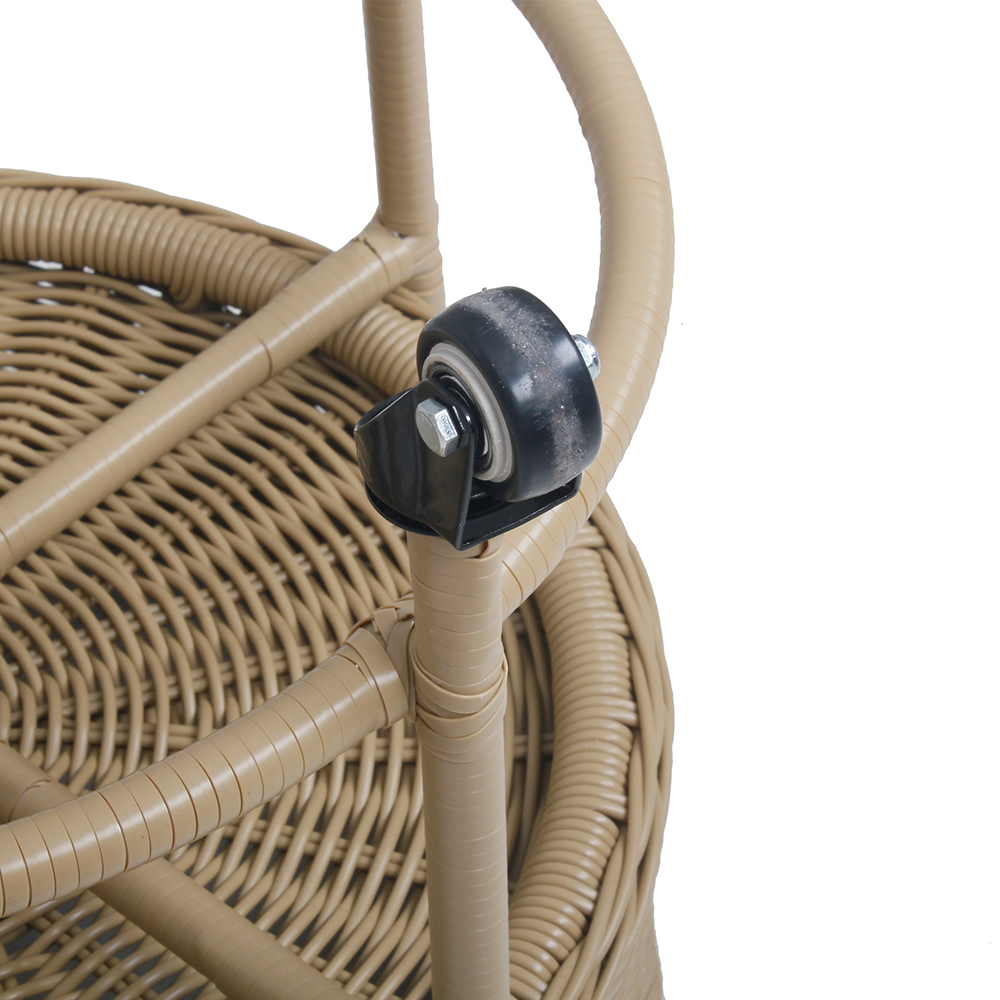 Three-legs Pulley Storage Basket with Four Universal Wheels for Living Room,Outdoor Space to Storage.