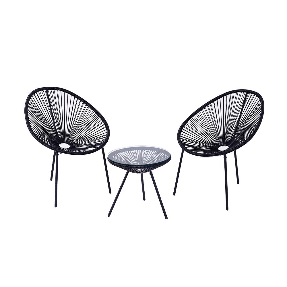 Outdoor All Weather PE Wicker Aacpulco Chairs Set of 3 