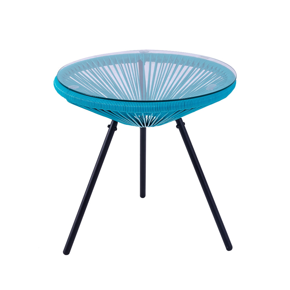 WYHS-T218 3-Pieces Acapulco Patio Furniture,Glass Top Table and 2 Chairs Indoor and Outdoor Conversation Bistro Set