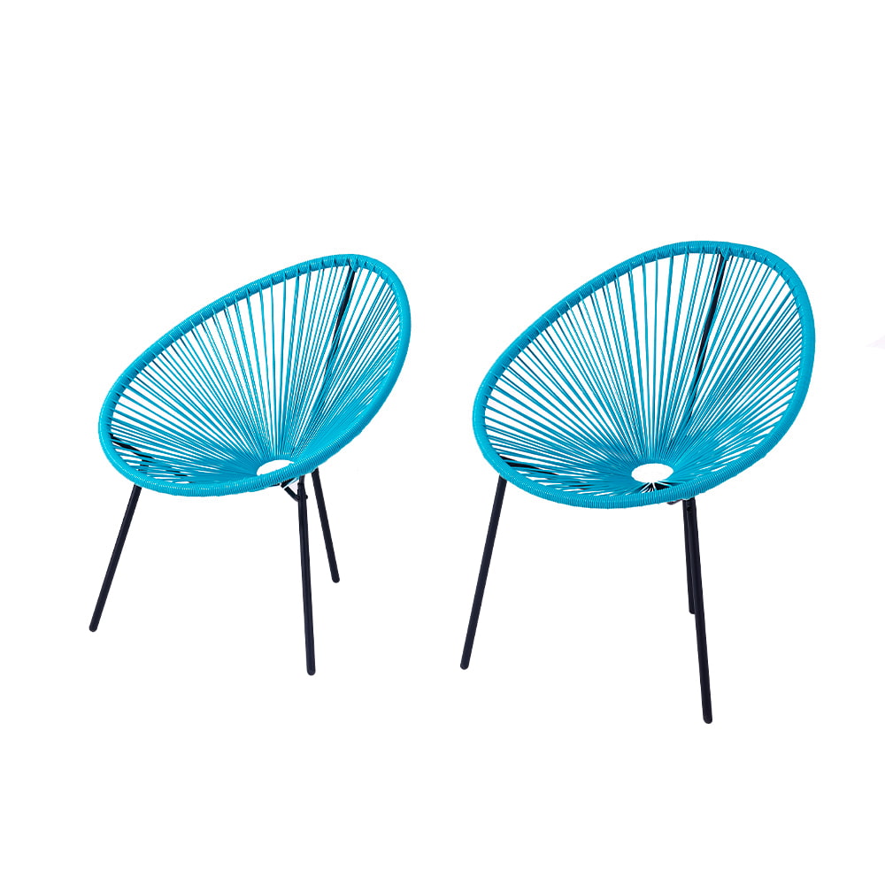 WYHS-T218 3-Pieces Acapulco Patio Furniture,Glass Top Table and 2 Chairs Indoor and Outdoor Conversation Bistro Set