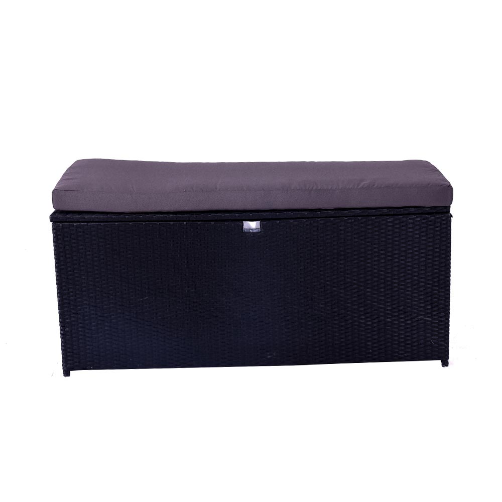 WYHS-T226 Black Outdoor Garden Terrace PE Rattan Outdoor Storage Cabinet