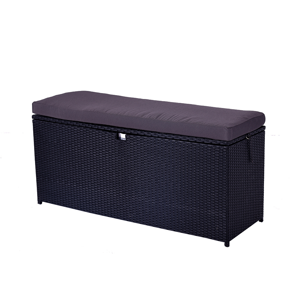 WYHS-T226 Black outdoor garden terrace PE rattan outdoor storage cabinet