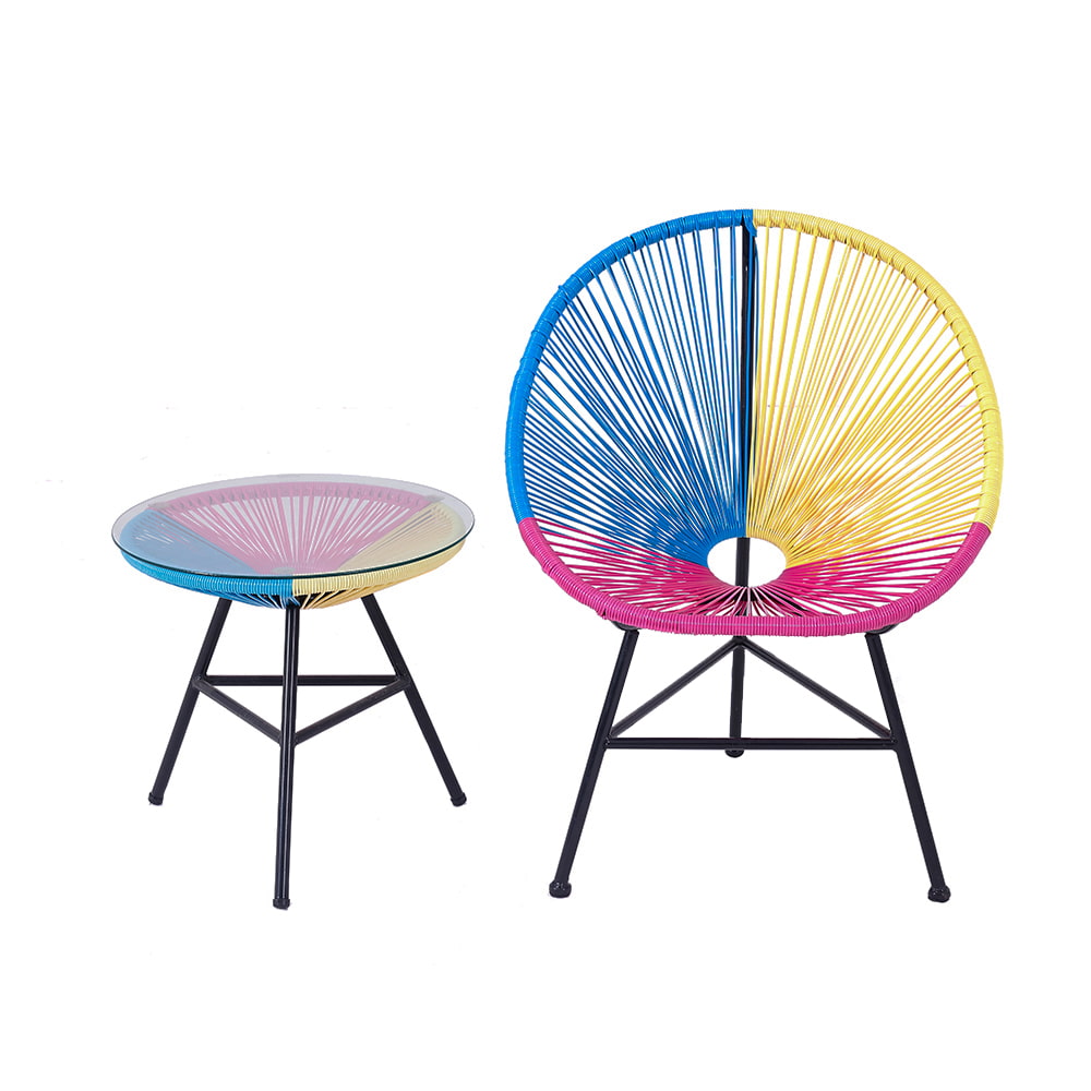 Three-Legged  Acapulco Chair with a Teatable