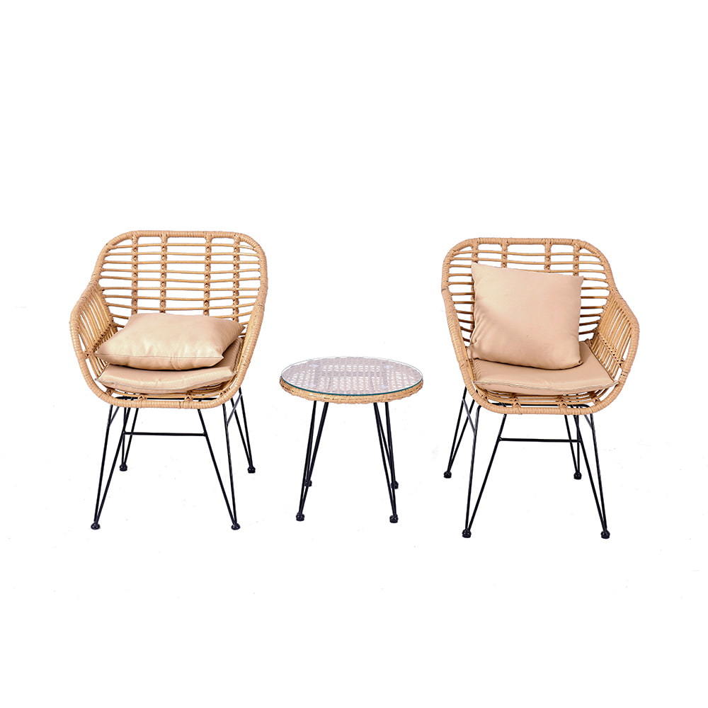 WYHS-T250 Patio Garden Rattan Table and Chairs Set