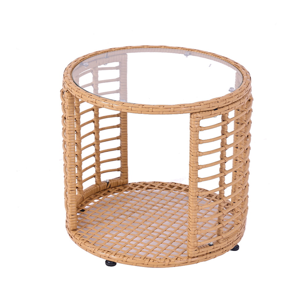 WYHS-T251 Balcony Patio Rattan Wicker Table and Chairs Set of Three.