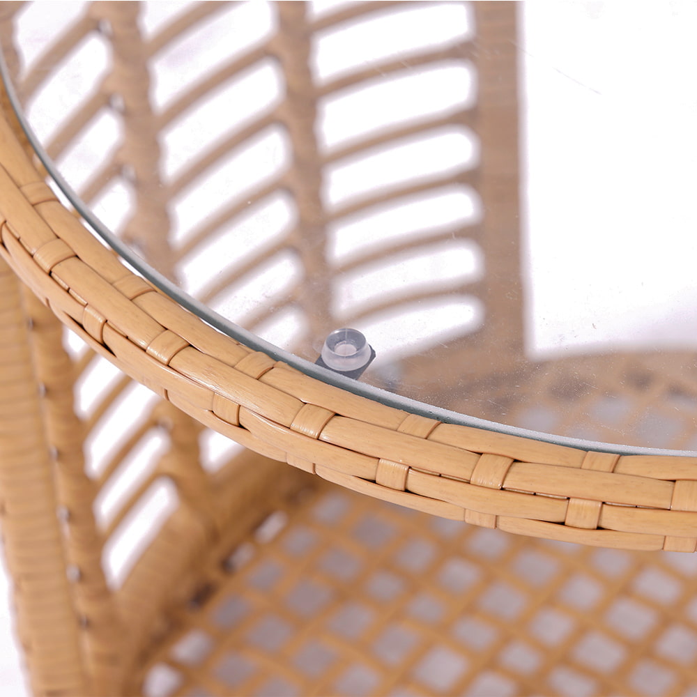 WYHS-T251 Balcony Patio Rattan Wicker Table and Chairs Set of Three.