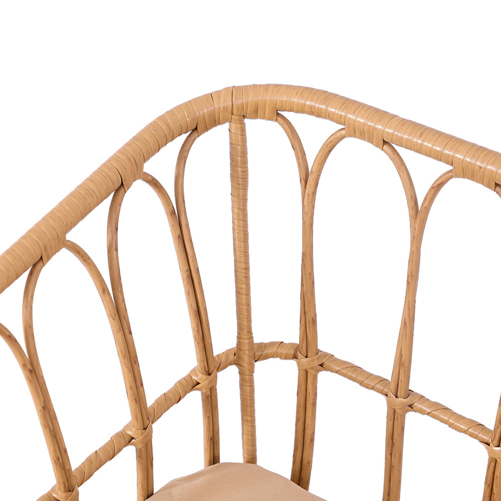 WYHS-T249 3-Piece Outdoor Rattan Patio Furniture Set, Simple Wicker Patio Chair with Coffee Table and Waterproof Cushions.