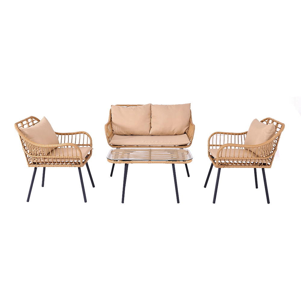 Four sets of outdoor patio villa rattan chairs furniture