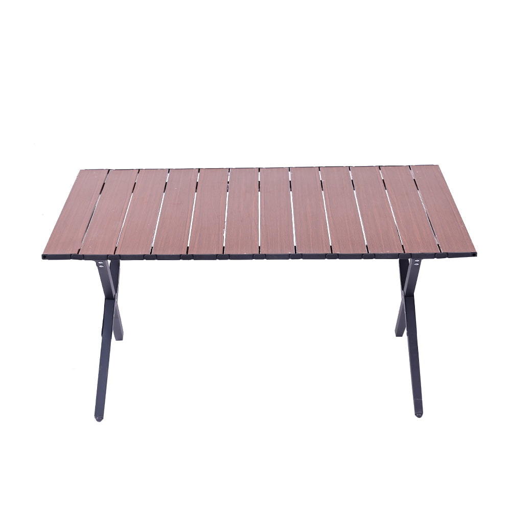 Outdoor Camping Folding Table with Wood Tabletop.