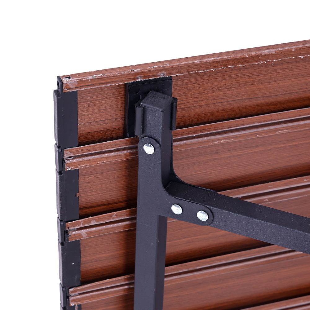 Outdoor Camping Folding Table with Wood Tabletop.
