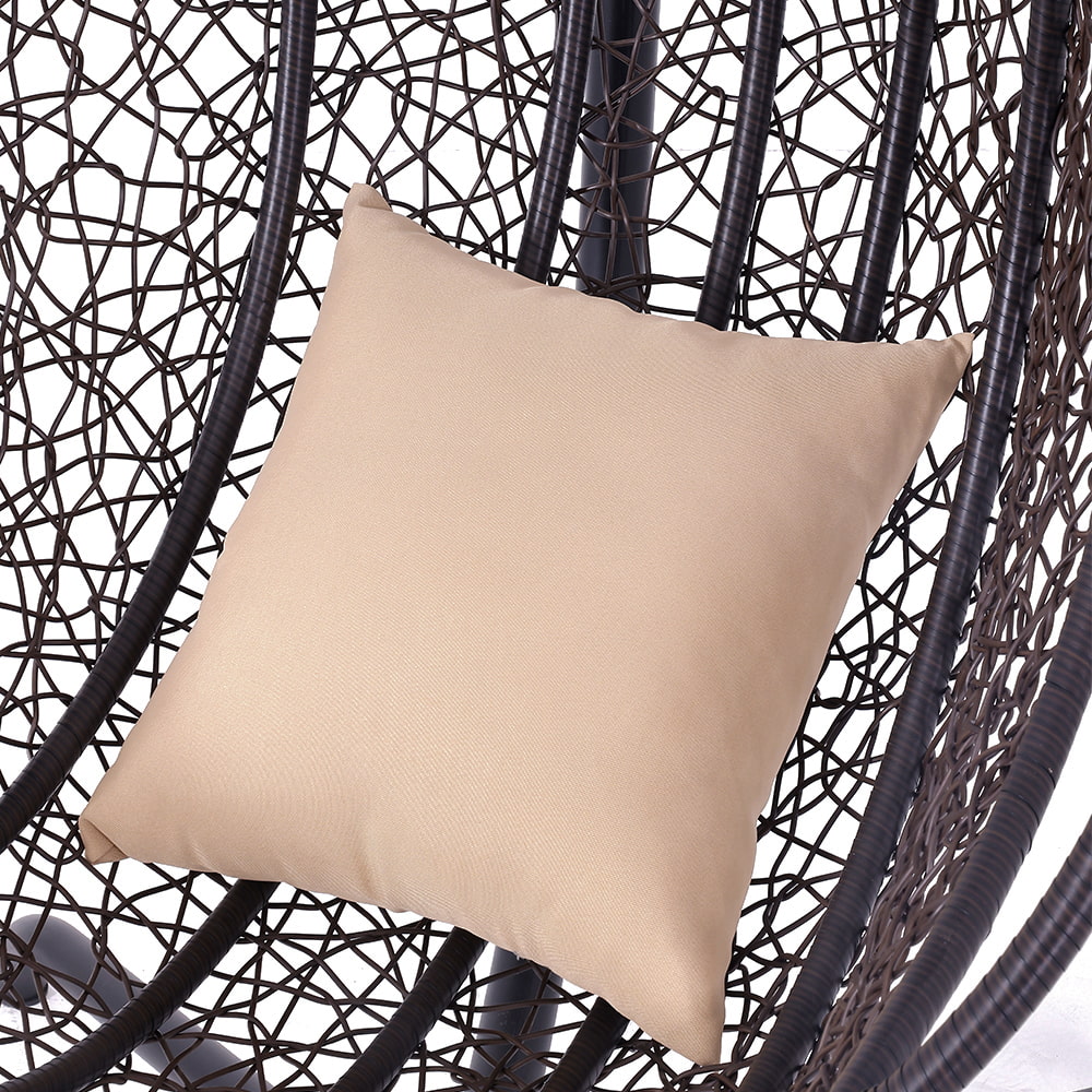 Rattan Hammock Egg Swing Chair with Hanging Chain, Steel Frame and UV Resistant Wicker & Removable Cushion.