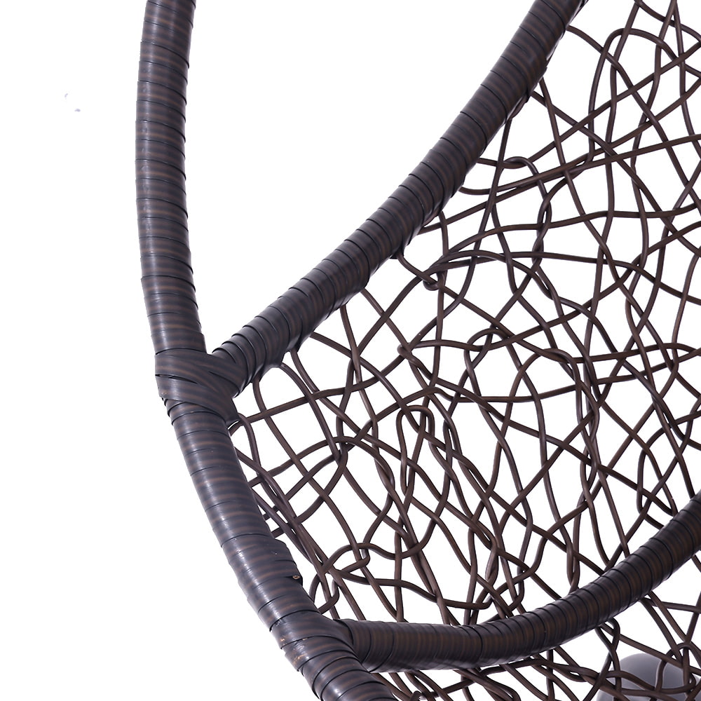 Rattan Hammock Egg Swing Chair with Hanging Chain, Steel Frame and UV Resistant Wicker & Removable Cushion.
