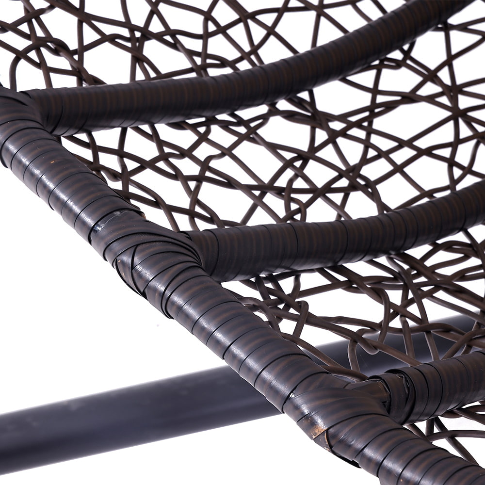 Rattan Hammock Egg Swing Chair with Hanging Chain, Steel Frame and UV Resistant Wicker & Removable Cushion.