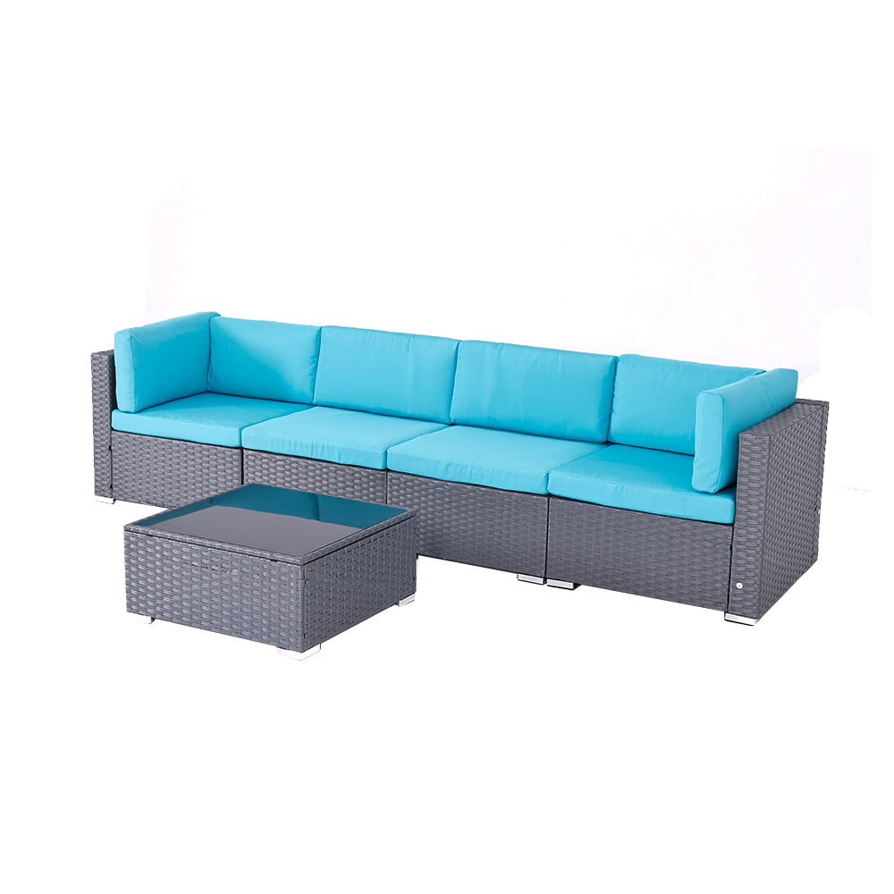 WYHS-T172-5 Patio Rattan Furniture Set of 5 for Outdoor Places