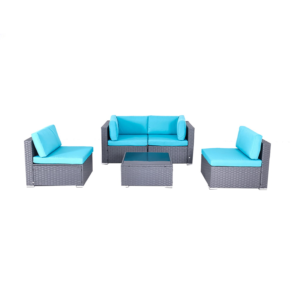 WYHS-T172-5 Patio Rattan Furniture Set of 5 for Outdoor Places