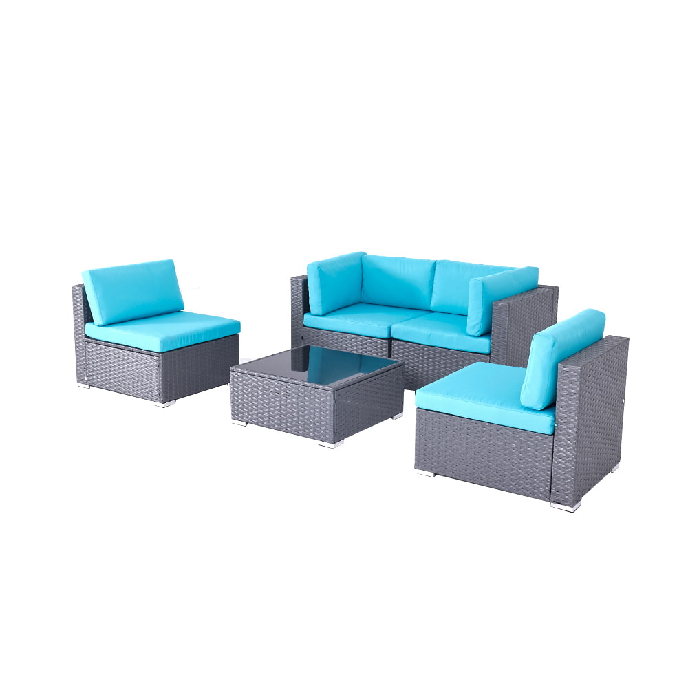 WYHS-T172-5 Patio Rattan Furniture Set of 5 for Outdoor Places