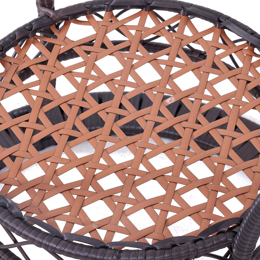 WYHS-T255 Rattan Side Tea Tables with Glass Top,Backyard Modern Deck Balcony Table