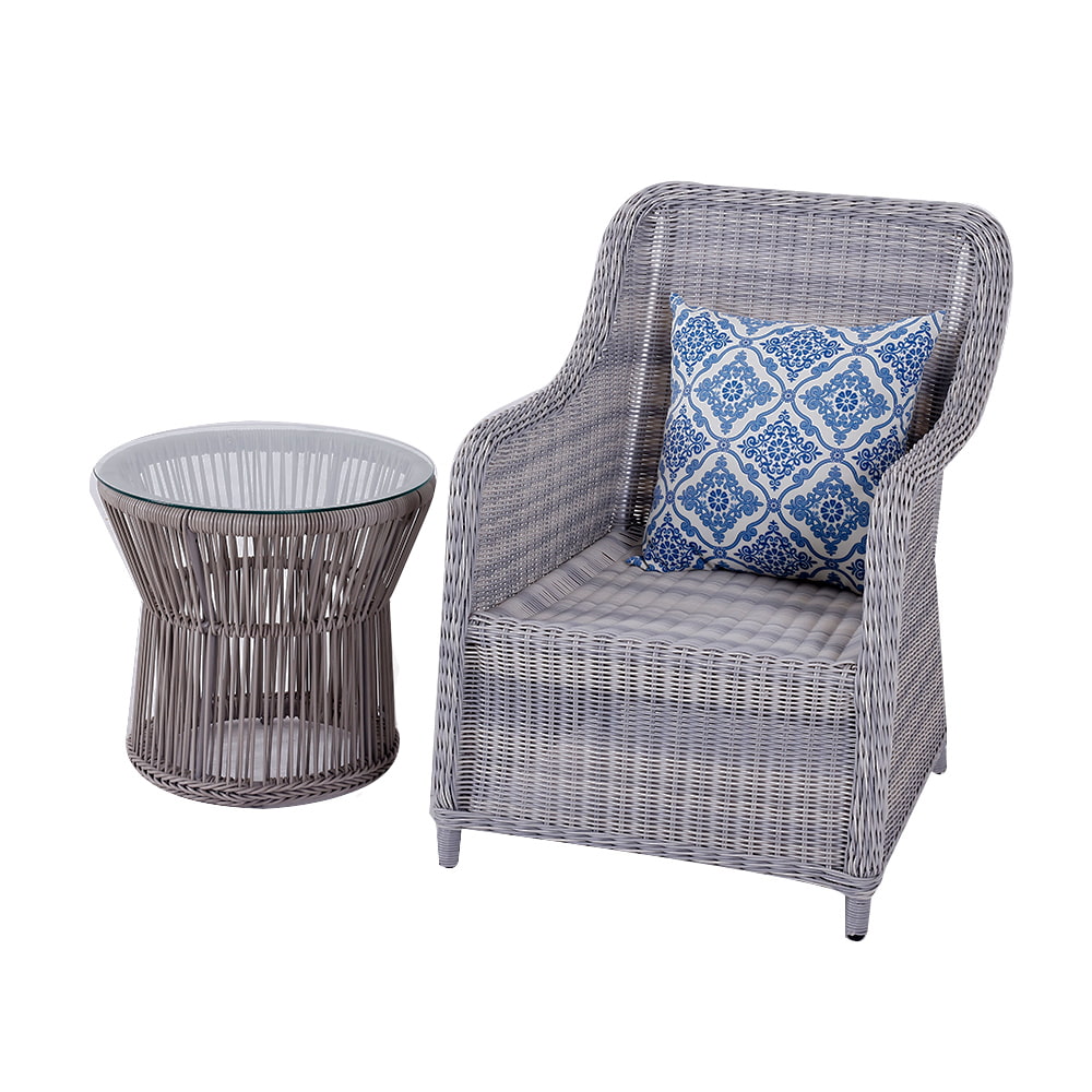  Outdoor Sunroom Villa Living Room Woven Rattan Sofa Chair.