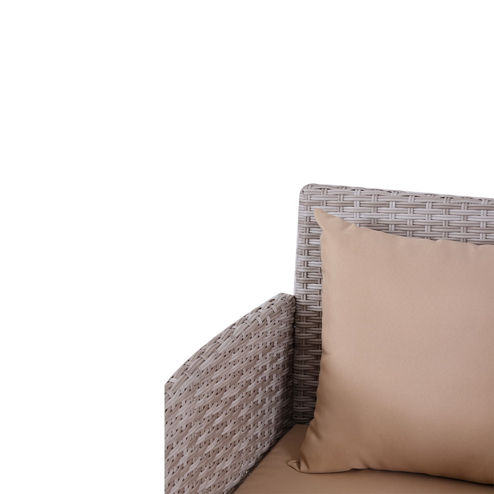WYHS-T245 4 Pieces Outdoor Sectional, Wicker Patio Sectional Sofa Conversation Set.