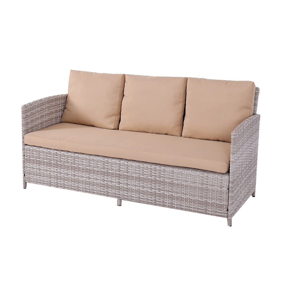 WYHS-T245 4 Pieces Outdoor Sectional, Wicker Patio Sectional Sofa Conversation Set.