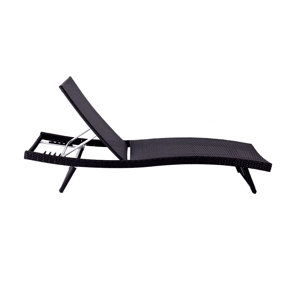 WYHS-T051 Folding pool lounge chair set of 2 outdoor adjustable chaise lounge chair, fully assembled, patio reclining sun lounger, black