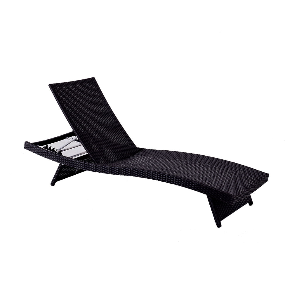 WYHS-T051 Folding pool lounge chair set of 2 outdoor adjustable chaise lounge chair, fully assembled, patio reclining sun lounger, black
