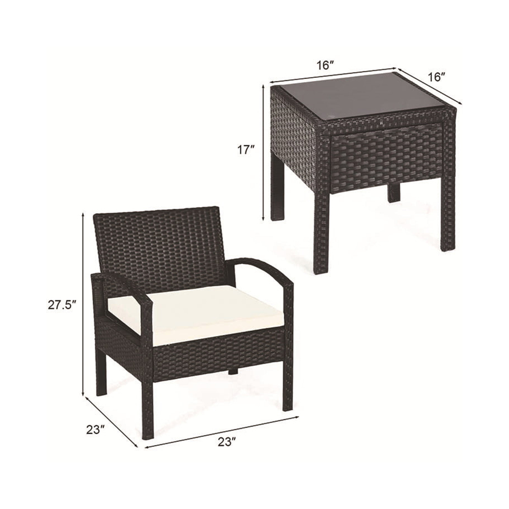 Patio bistro conversation set,outdoor patio furniture set with coffee table for yard & bistro