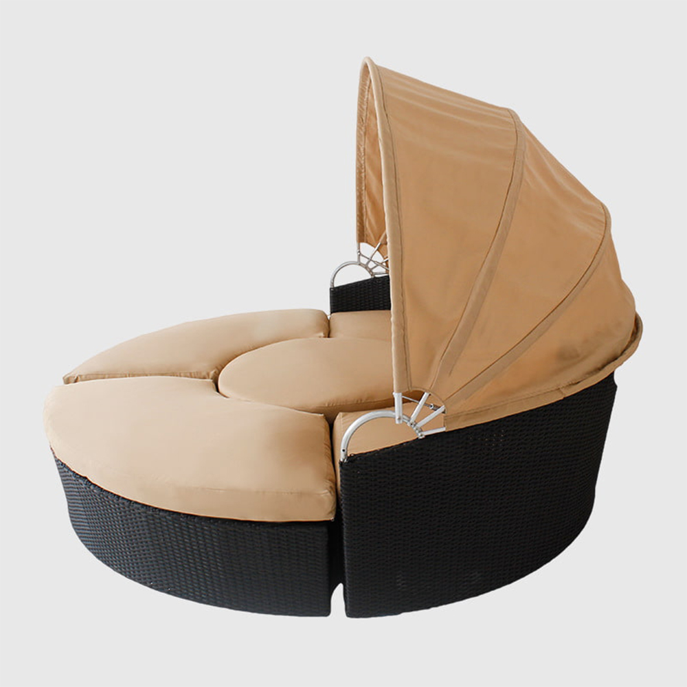 WYHS-T162 Outdoor Woven Rattan Furniture Lounger Recliner PE Woven Rattan Garden Patio Sofa
