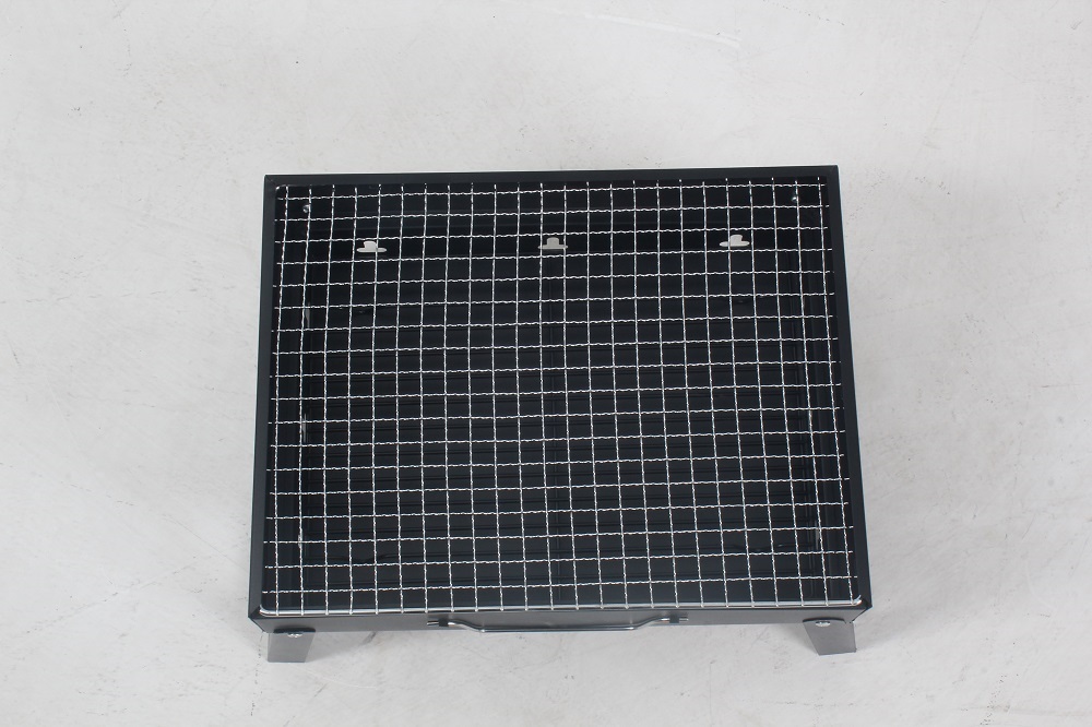 Black steel grill with color box packaging