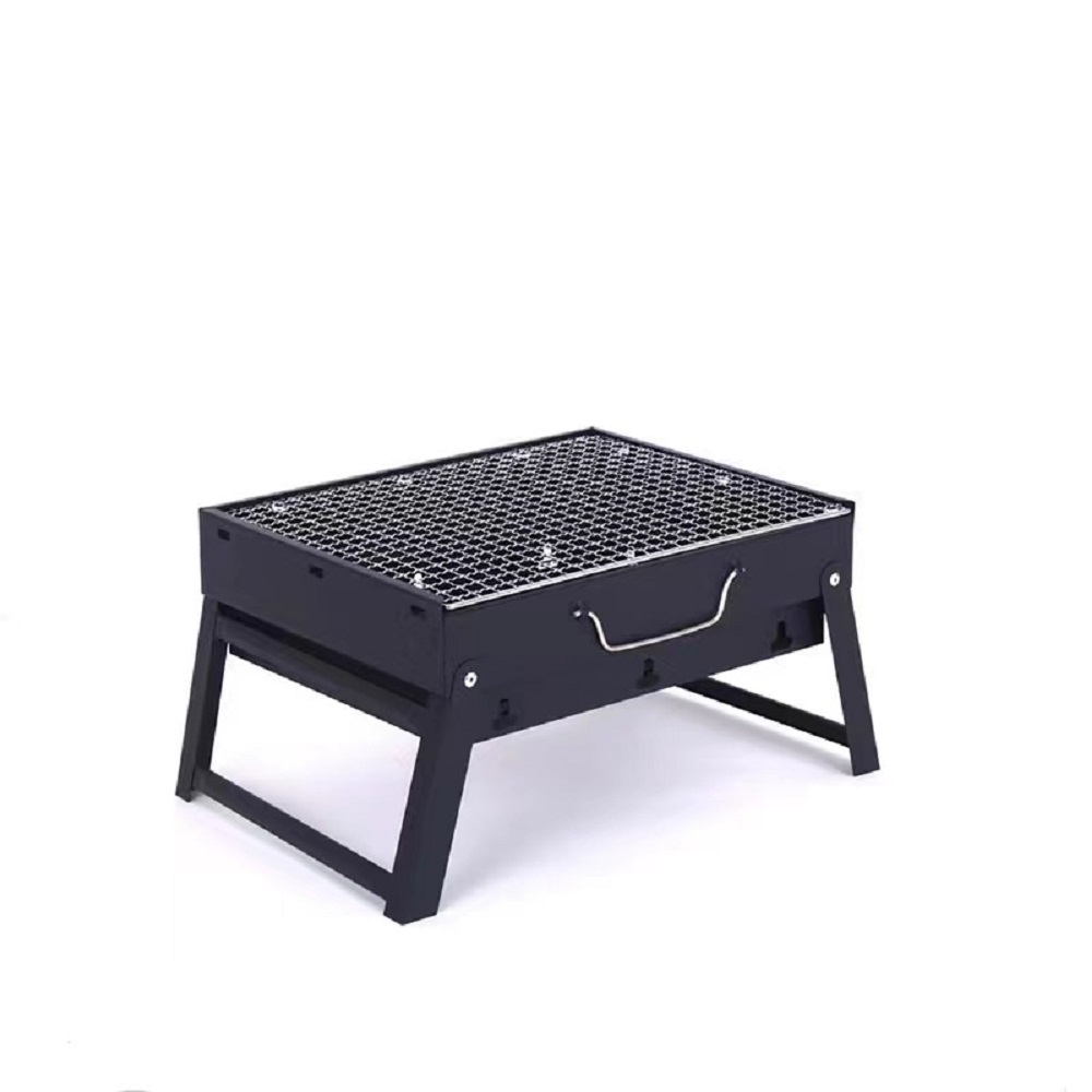 Black steel grill with color box packaging