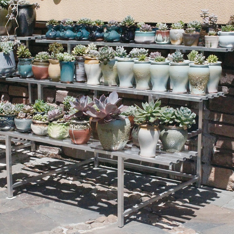  Balcony Stainless Steel Flower and Plant Stand with Multiple Layers Storage Function.