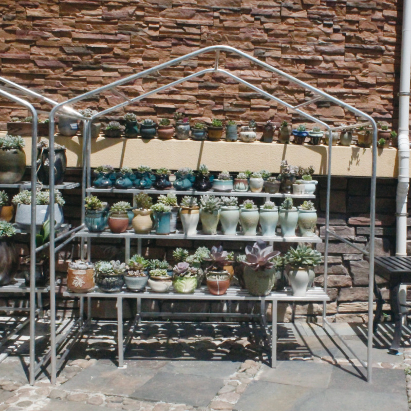  Balcony Stainless Steel Flower and Plant Stand with Multiple Layers Storage Function.