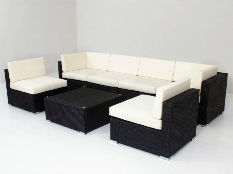 7-Piece Outdoor Leisure Rattan Sofa Combination Patio Balcony PE Woven Rattan Furniture.