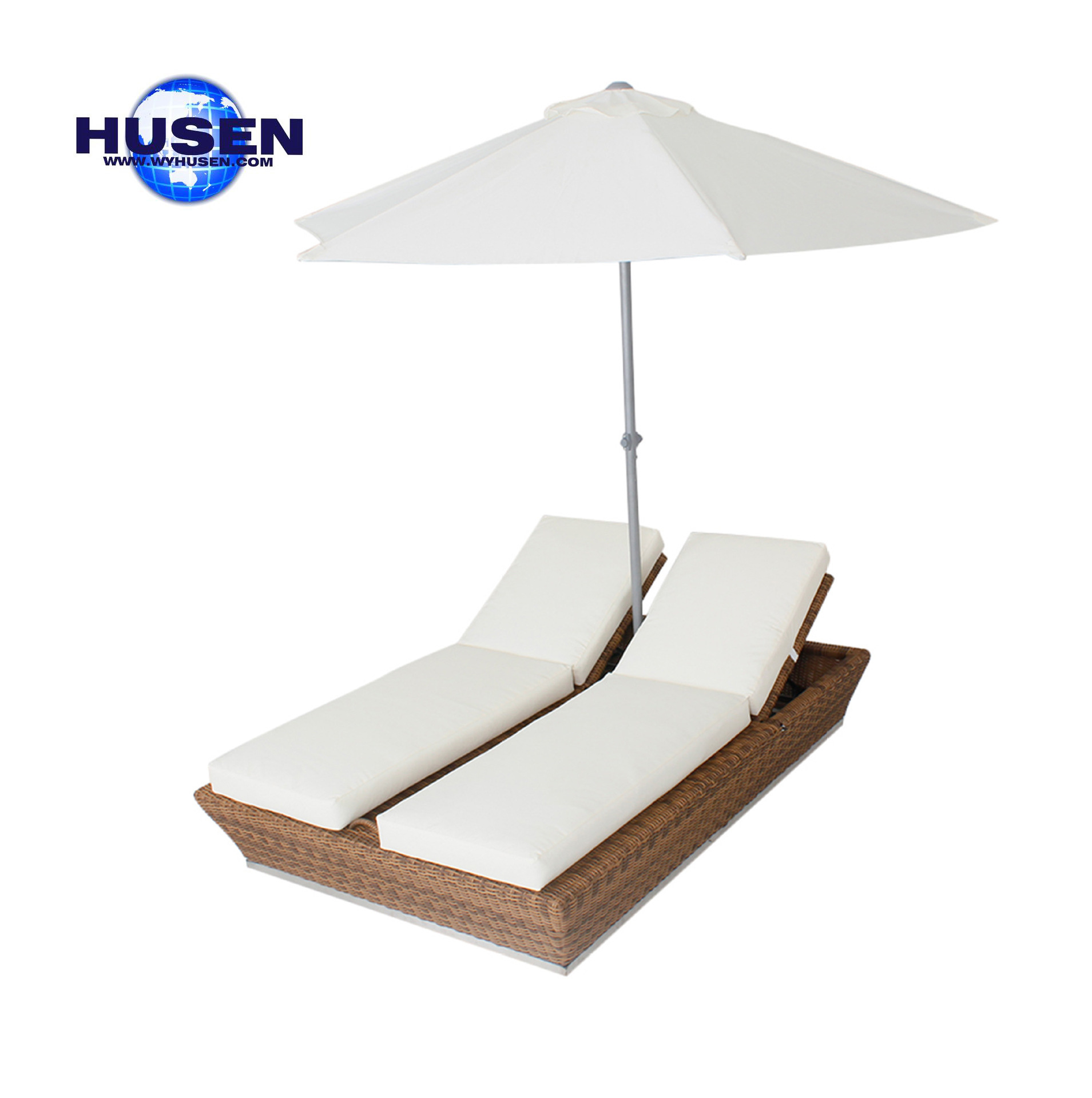 Outdoor hotel pool faux rattan lounger D055 patio open-air balcony leisure lounger