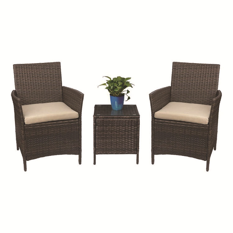 Outdoor PE rattan wicker table and chairs patio combination rattan outdoor leisure seat balcony table and chairs set