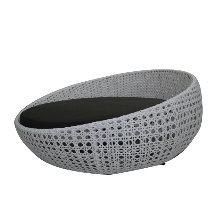 outdoor furniture rattan lounger leisure pool PE rattan chair rattan hollow beach sunshade round bed