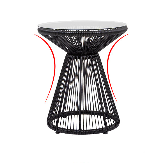 Outdoor Patio Rattan Chair Set with Glass Table .
