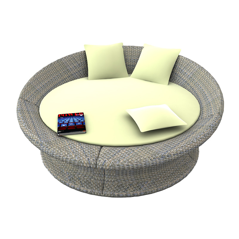 Six-Pieces Outdoor Rattan Sofa Set, Rattan Flower-Shaped with a Round Table,Dining Table.