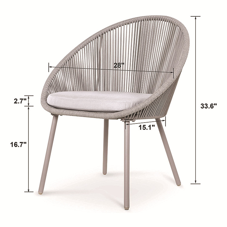 Bistro Set 3-Piece Outdoor Wicker Furniture Sets, Modern Rattan Garden Conversation Chair with Cushions and Teatable
