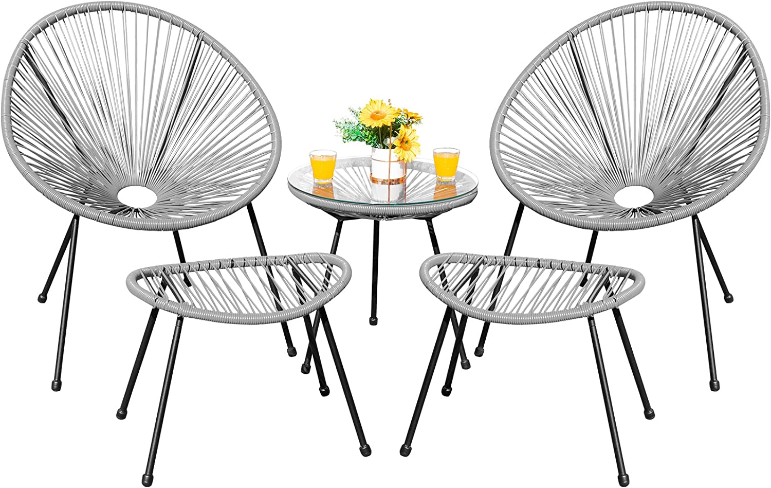 5 Piece Acapulco Outdoor Rattan Chairs and Table