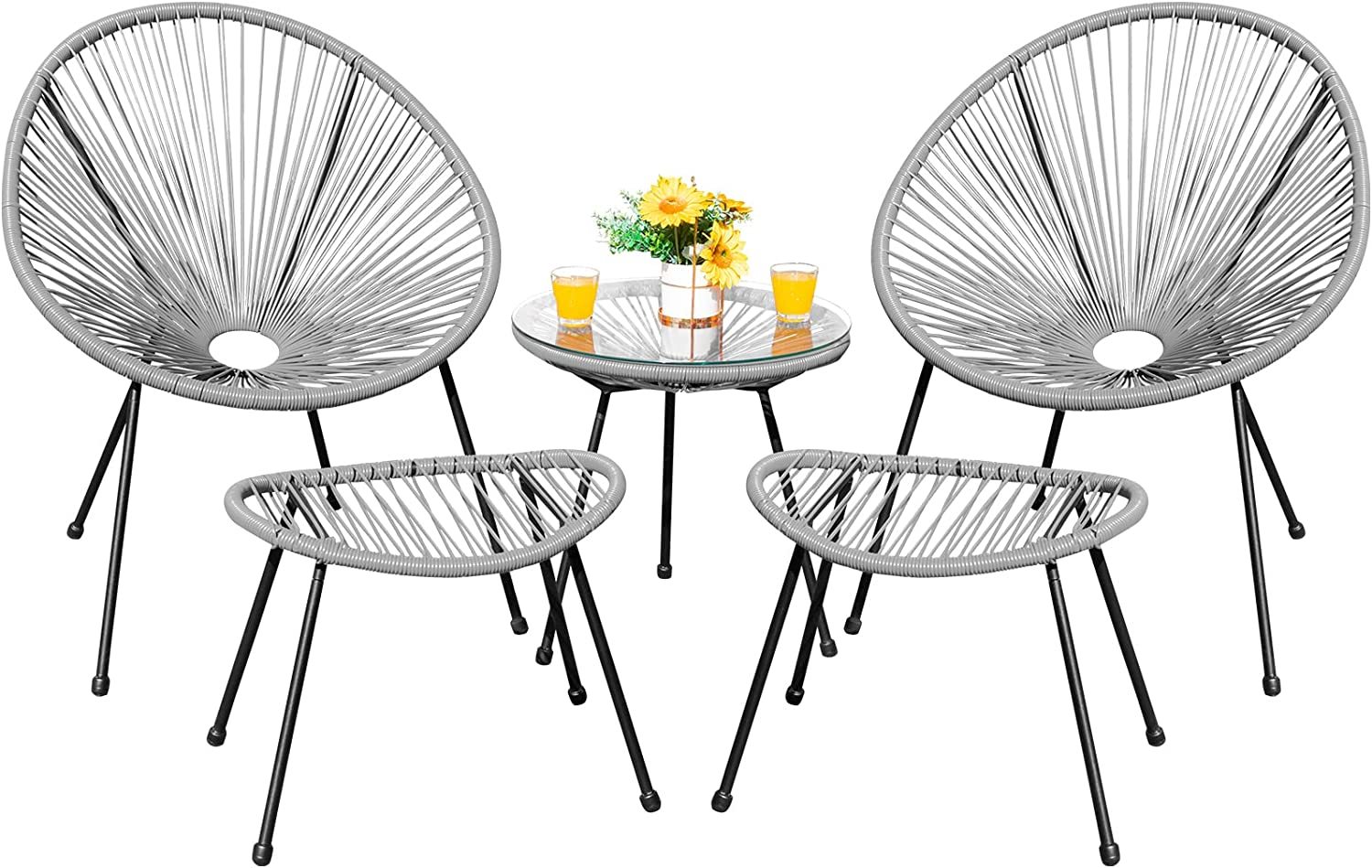 5 Piece Acapulco Outdoor Rattan Chairs and Table