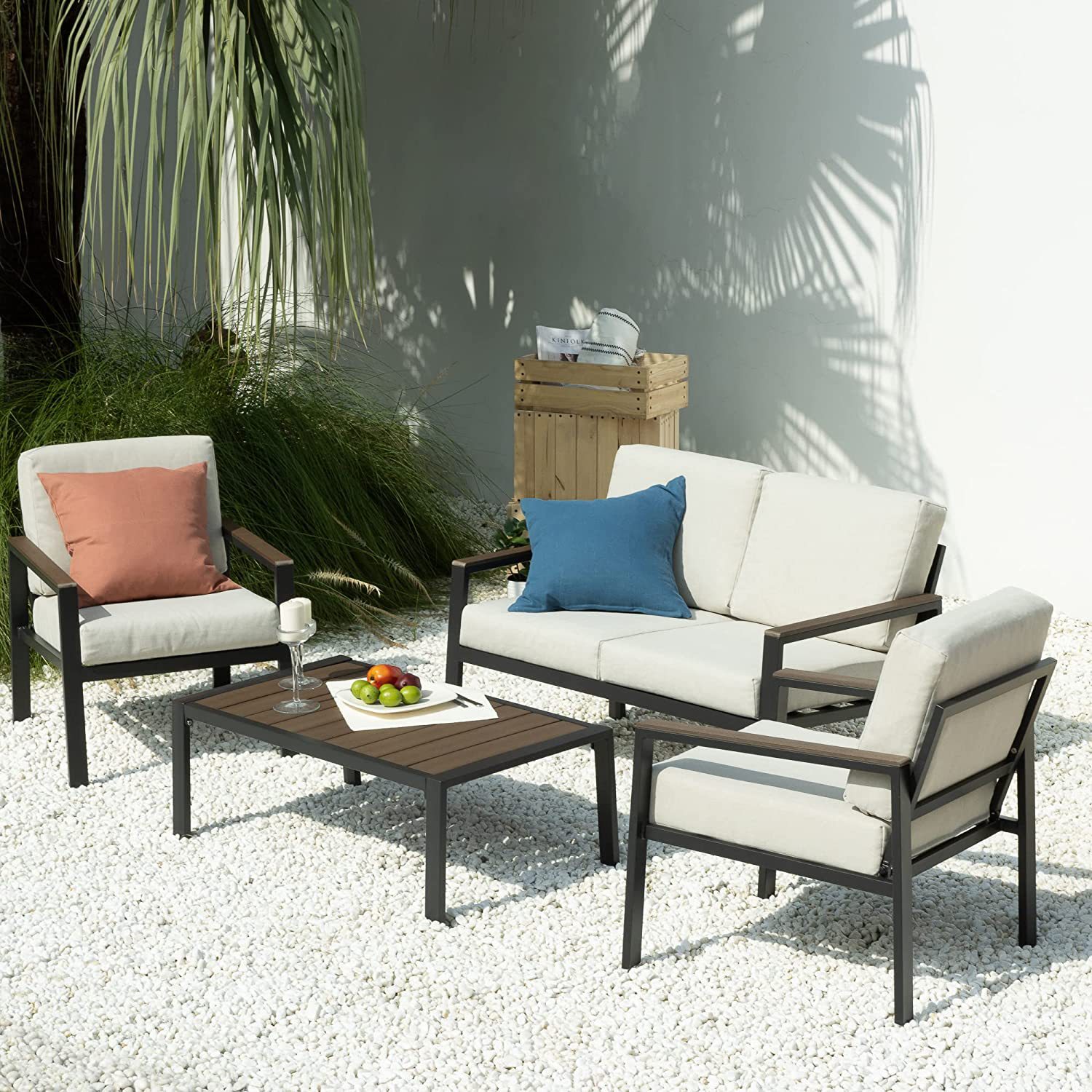 Outdoor Set with Table, Chairs and Loveseat