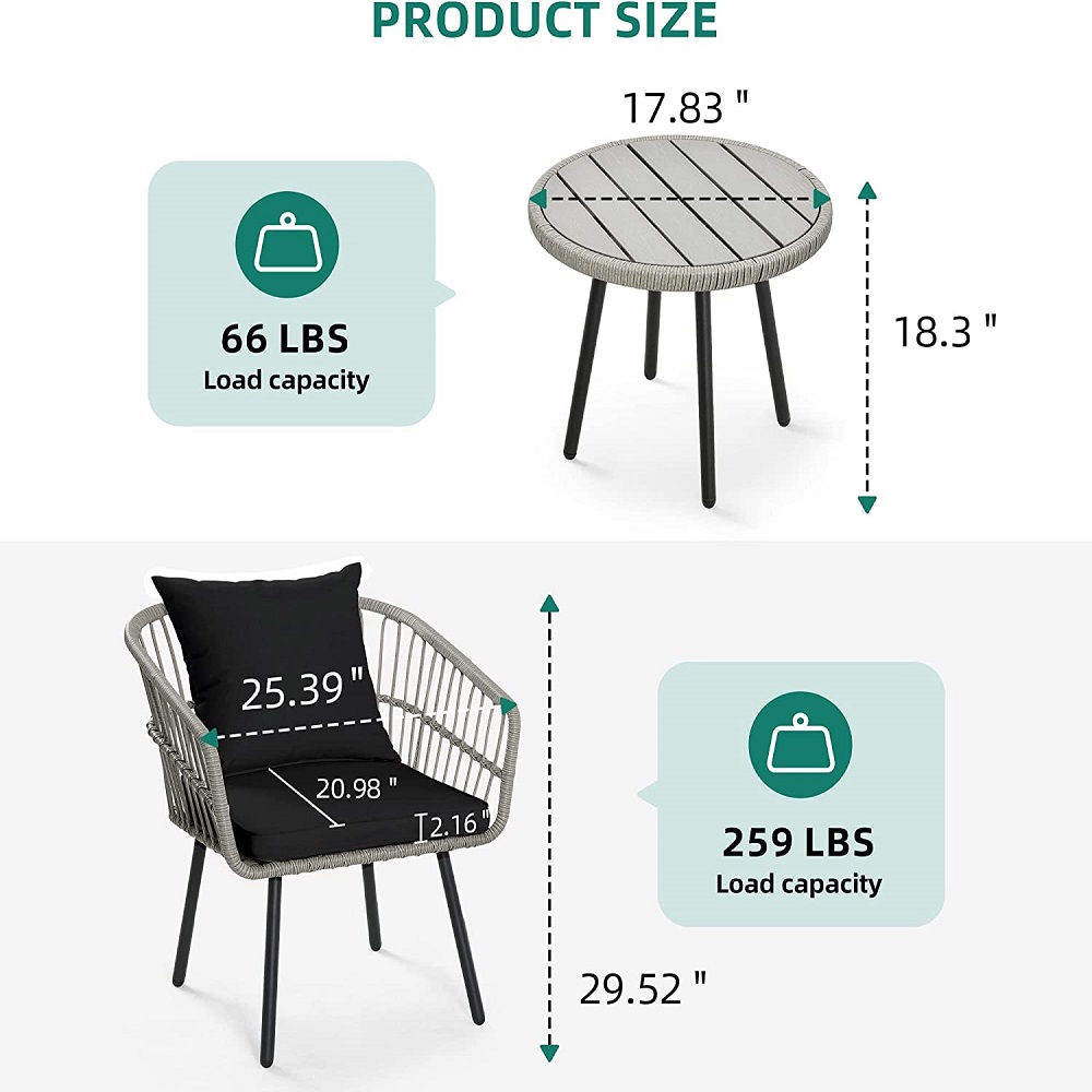 Outdoor 3 Pieces Bistro Set