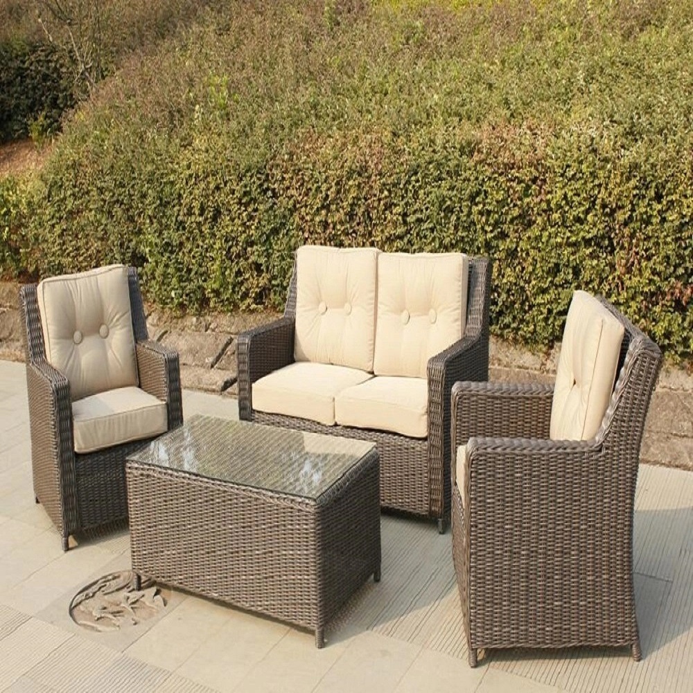 Outdoor rattan sofa combination furniture rattan chairs set balcony patio cafe woven rattan outdoor leisure table and chairs manufacturers