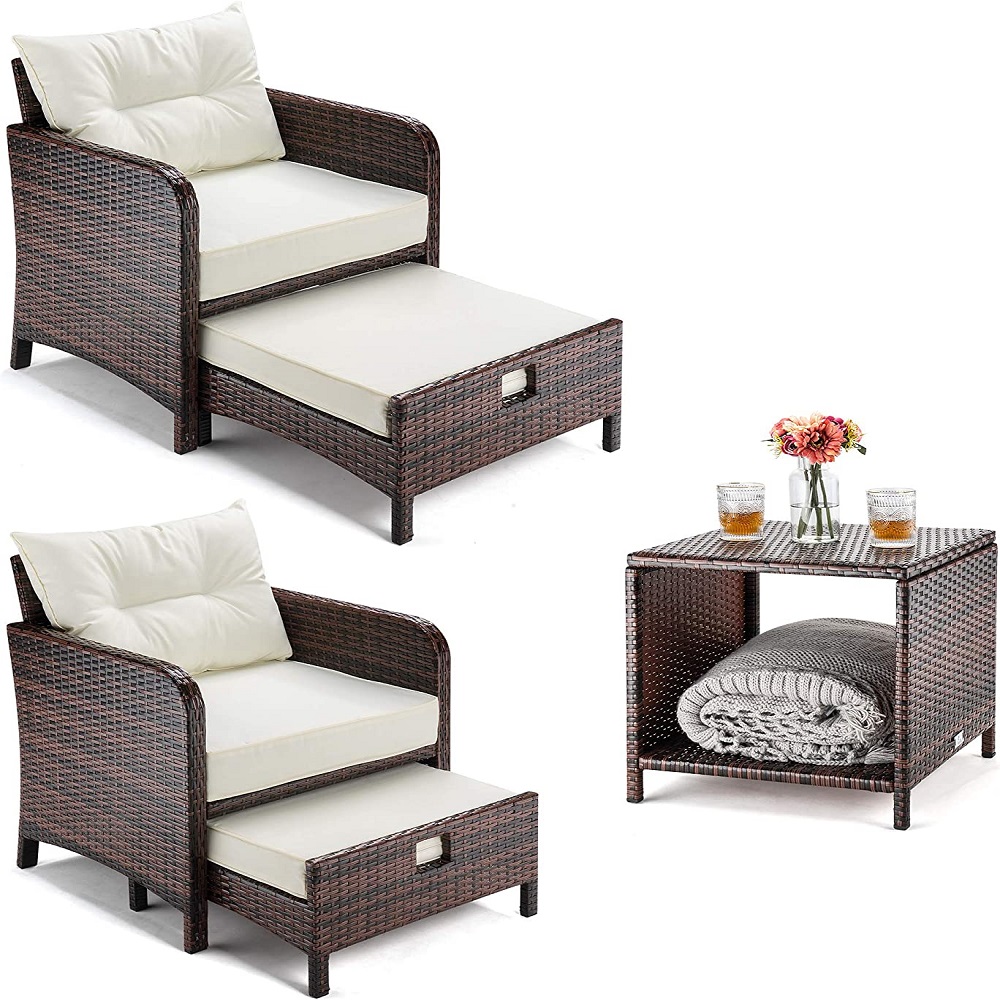 5 Pieces Rattan Patio Furniture Set 