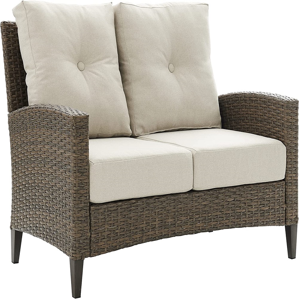 Outdoor Rattan High Back Loveseat