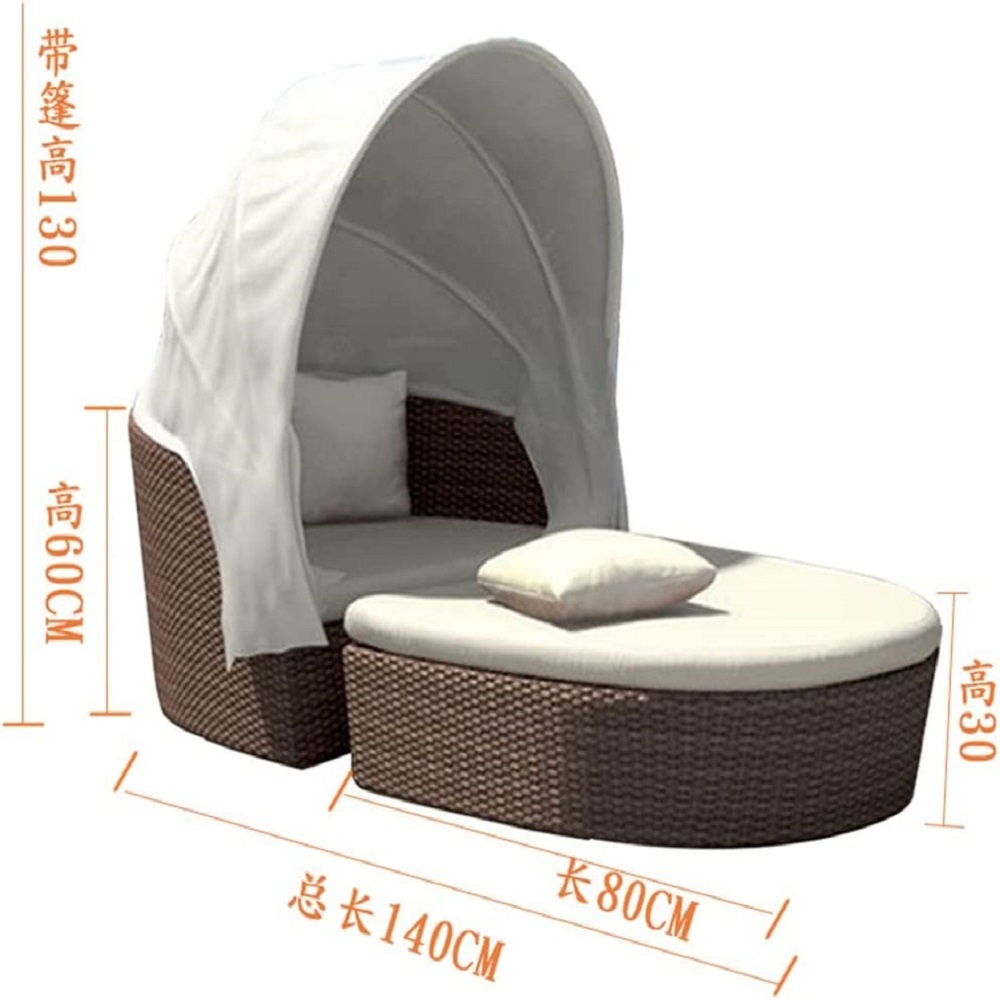 Outdoor Rattan Patio Lounger