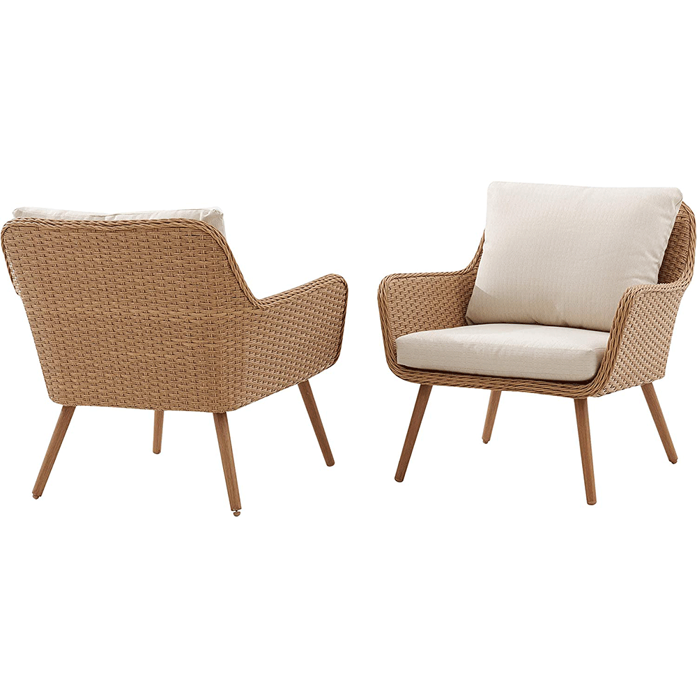 WYHS-T224 Outdoor Rattan Chairs (Set of 2) Light Brown